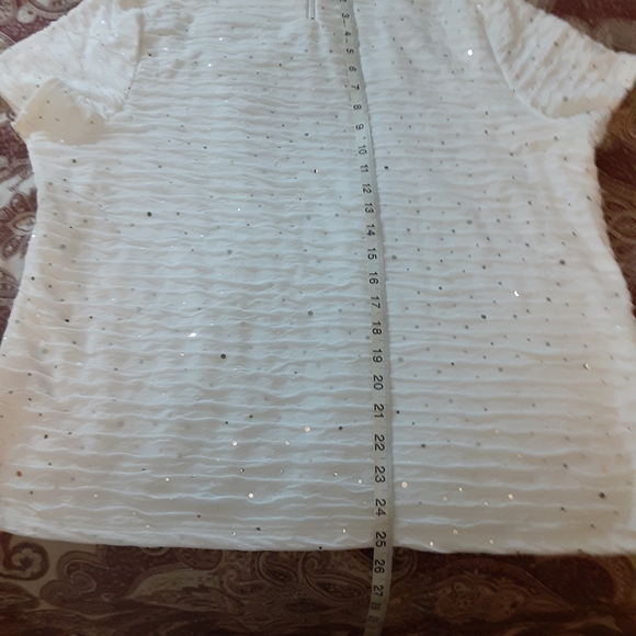 Size Xlarge sparkly sequence the chiffon TanJay blouse shirt - Picture 13 of 16